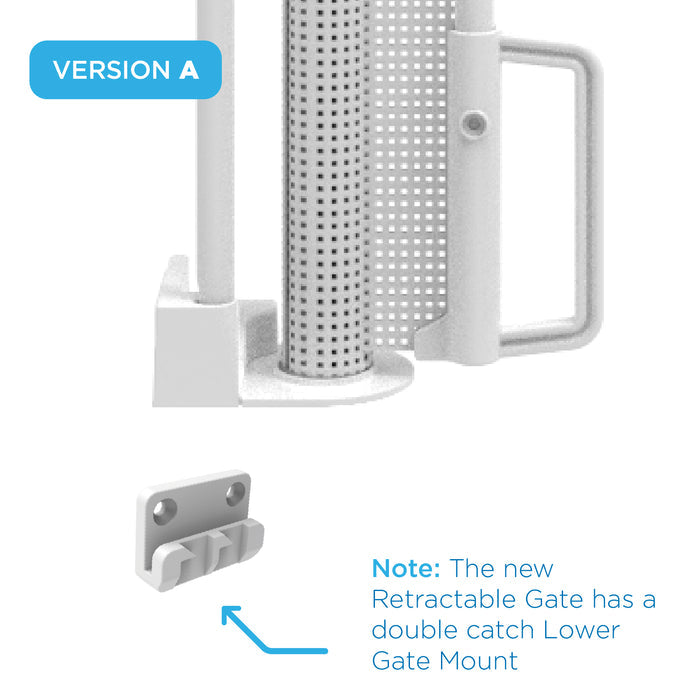 Retractable Baby Gate Wall Mounting Set - White / B - Perma Child Safety