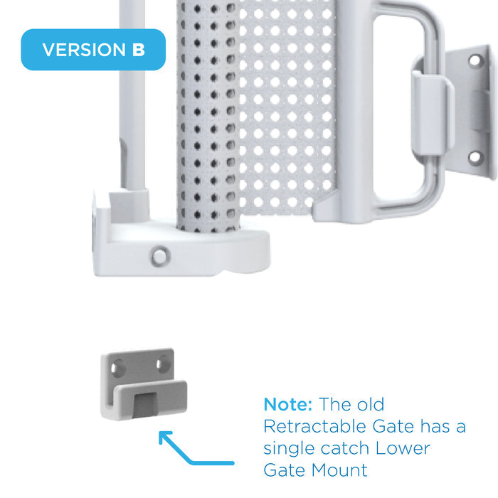 Retractable Baby Gate Wall Mounting Set - White / B - Perma Child Safety