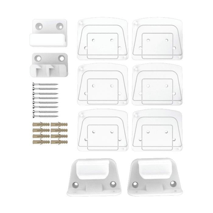 Retractable Baby Gate Wall Mounting Set - White / B - Perma Child Safety