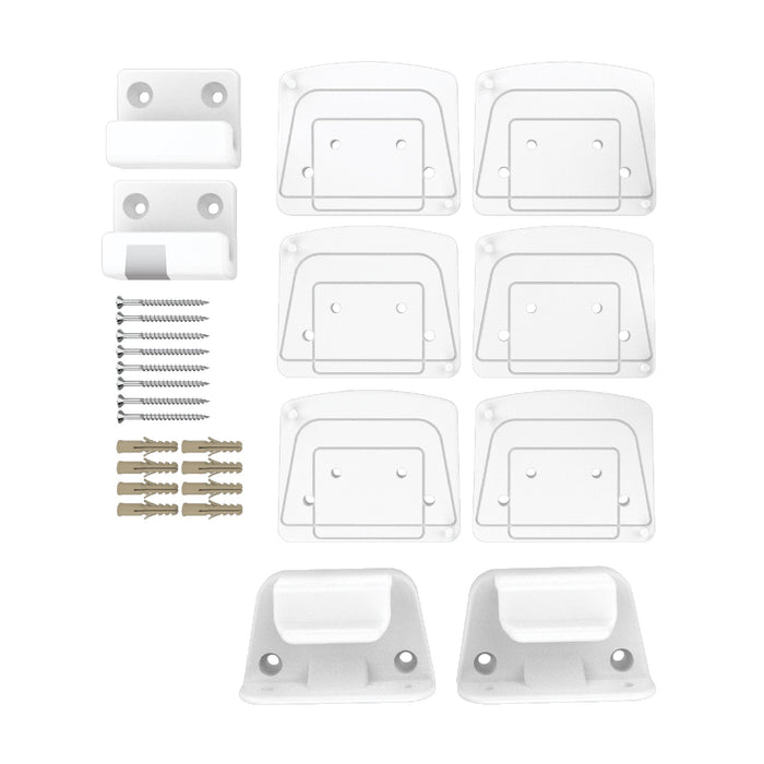 Retractable Baby Gate Wall Mounting Set - White / B - Perma Child Safety