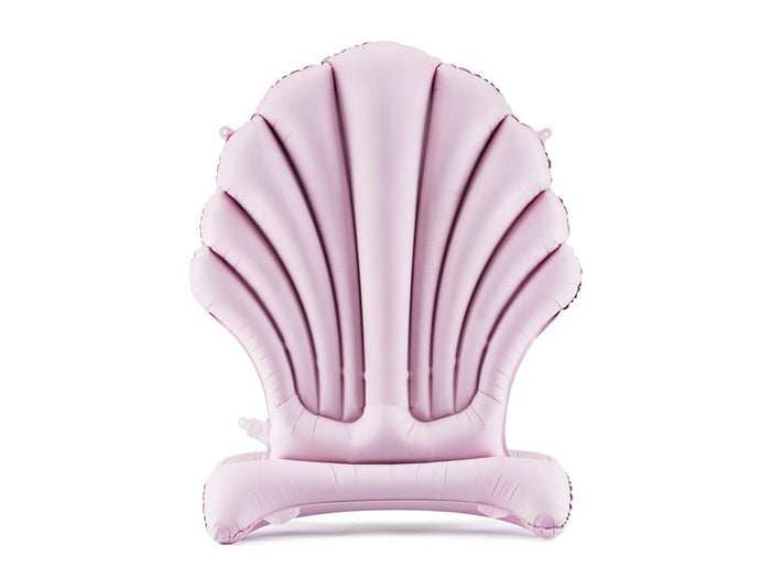 Standing seashell balloon, pink satin finish, upright and freestanding