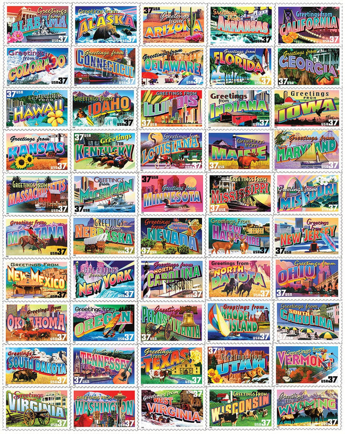 State Greetings Stamps (1518pz) - 1000 Piece Jigsaw Puzzle