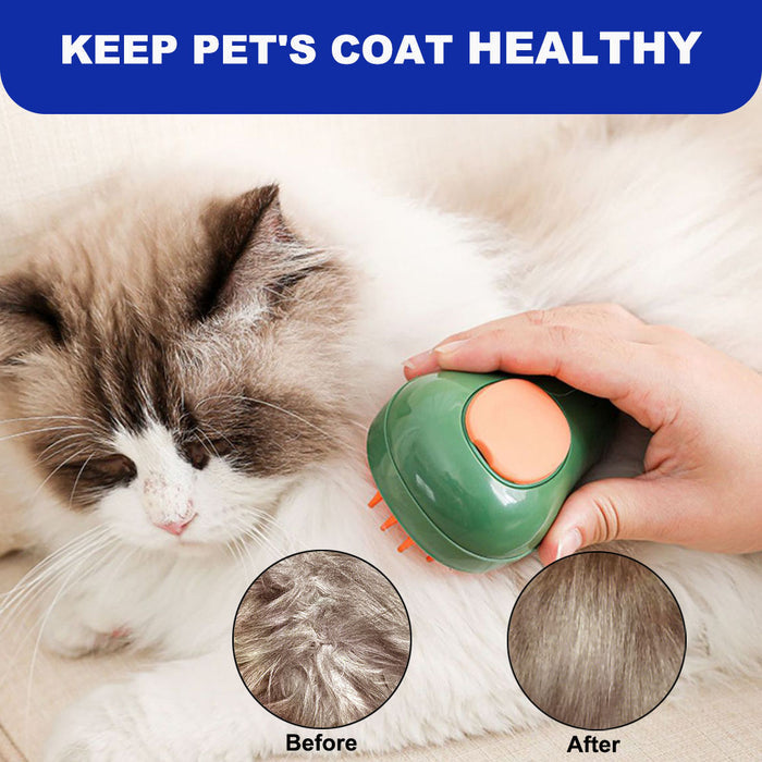 Steamy Cat Brush, Cute Banana shape Self Cleaning Steam Pet Brush for Cog Cat Rabbit