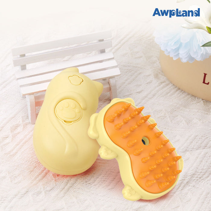 Steamy Cat Brush, Cute Cat shape Self Cleaning Steam Pet Brush for Cog Cat Rabbit
