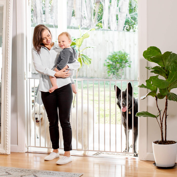 Superior Swing Baby Gate | Extra Wide & Extra Tall | 1.42m W x 0.91m H - White - Perma Child Safety