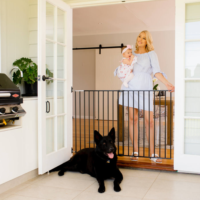 Superior Swing Baby Gate | Extra Wide & Extra Tall | 1.42m W x 0.91m H - Black - Perma Child Safety