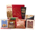 Sweet Indulgence gift box with assorted chocolates, wafers, brittle, and snack packs