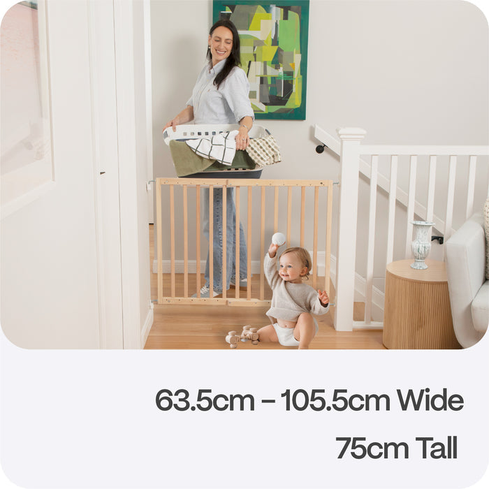 Timber Swing Baby Gate | 63.5-105.5 cm W