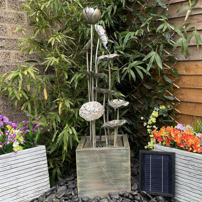 Buy Tranquility Grand Zinc Flower Water Feature online UK