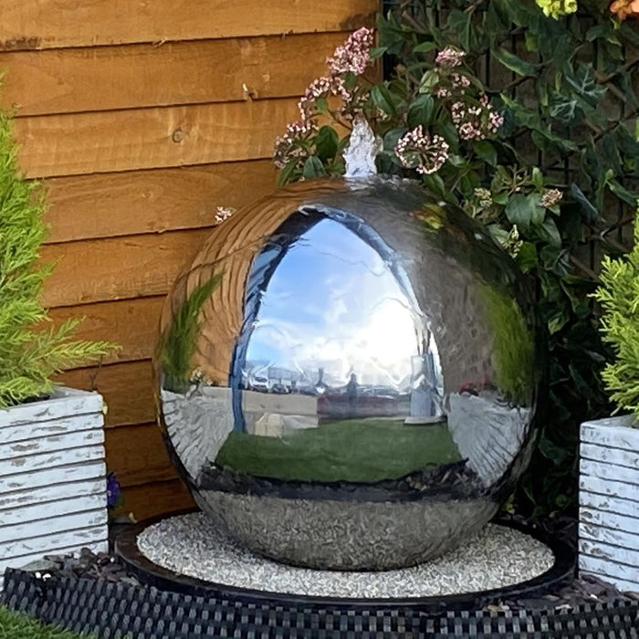 Buy Tranquility Stainless Steel Sphere Water Feature online UK