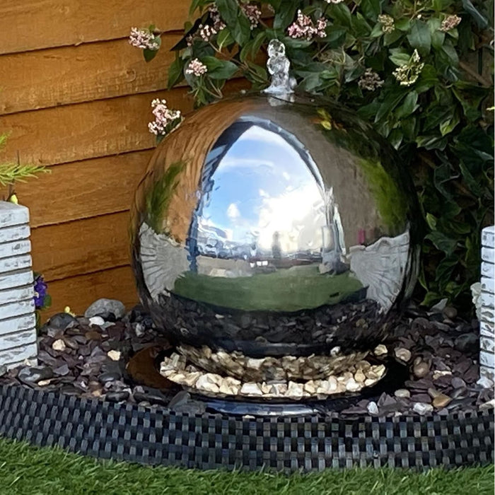 Buy Tranquility Stainless Steel Sphere Water Feature online UK