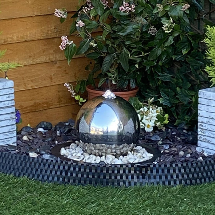 Buy Tranquility Stainless Steel Sphere Water Feature online UK