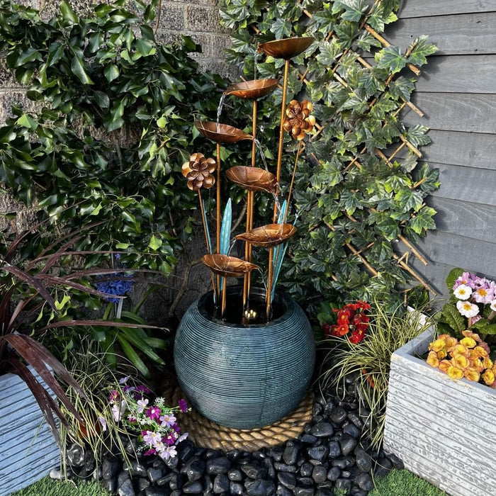 Buy Tranquility Zinc Flower & Bowl Water Feature online UK