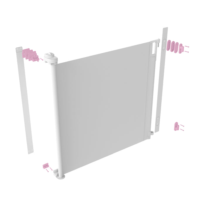 Ultimate Retractable Baby Gate - Wall Mounting Set - White - Perma Child Safety