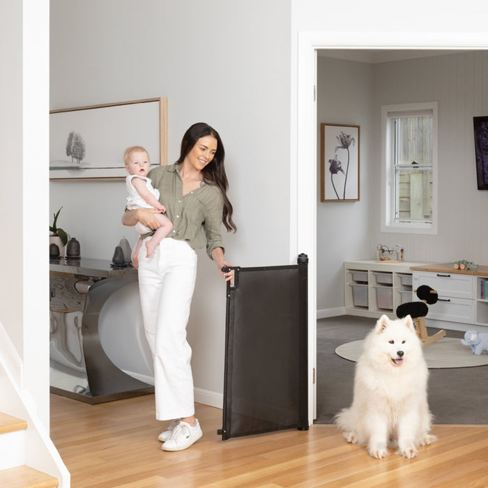Ultimate Retractable Baby Gate | 2m W x 0.98m H - Black - Perma Child Safety