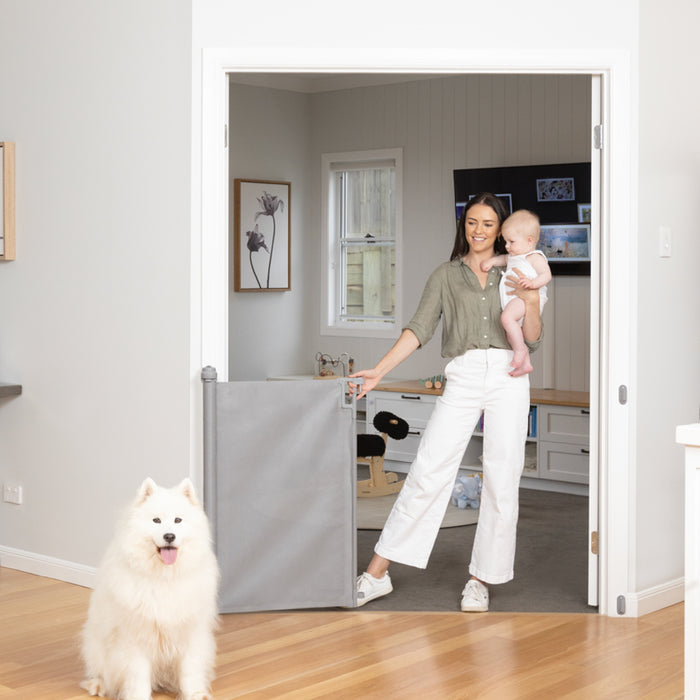 Ultimate Retractable Baby Gate | 2m W x 0.98m H - Grey - Perma Child Safety