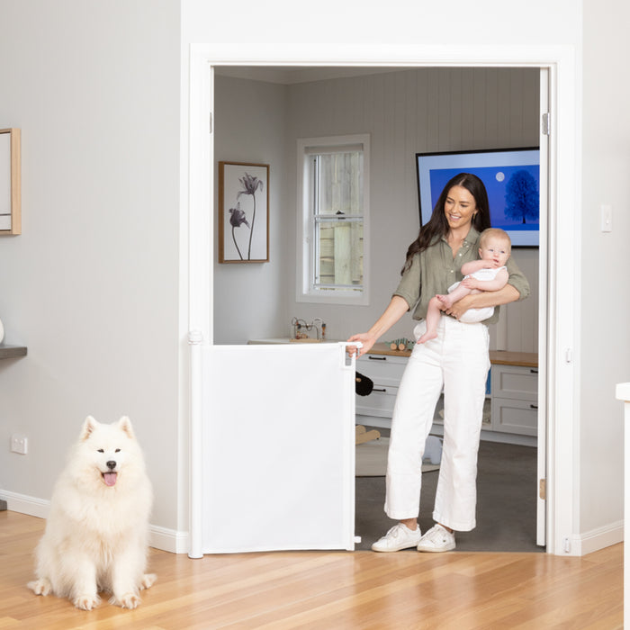 Ultimate Retractable Baby Gate | 2m W x 0.98m H - White - Perma Child Safety