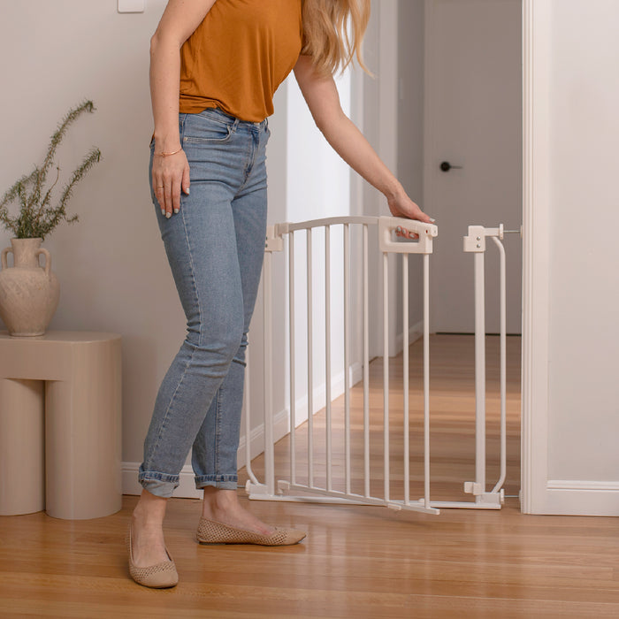 Ultimate Safe Step Baby Gate | 0.82m W x 0.79m H - White - Perma Child Safety