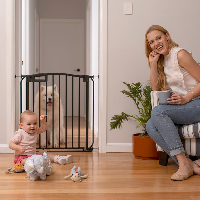 Ultimate Safe Step Baby Gate | 0.82m W x 0.79m H - Black - Perma Child Safety
