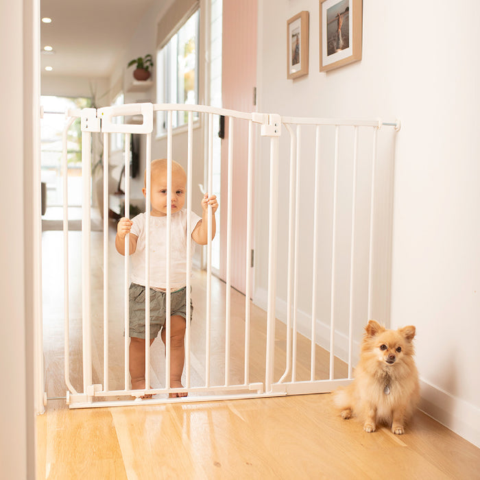 Ultimate Safe Step Baby Gate | Extra Tall | 0.82m W x 0.94m H - White - Perma Child Safety
