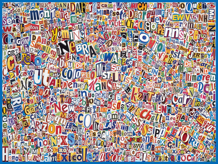 USA Word Map (2175pz) - 500 Piece Jigsaw Puzzle