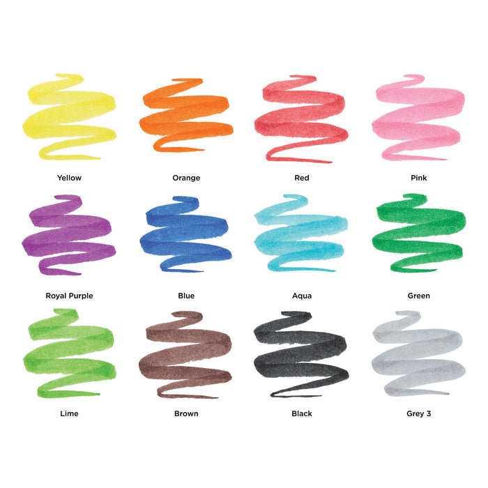 artPOP! Watercolor Brush Pens - Set of 12 (Swatches of 12 colors)